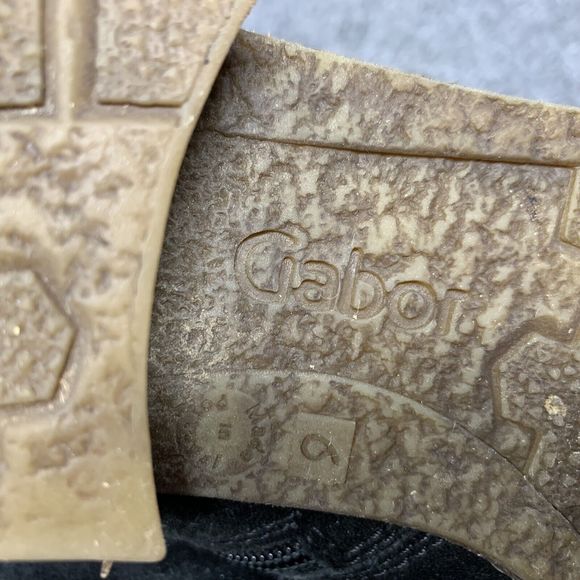 Gabor Shoe Boot Leather Suede Women Sz UK 6  US 8.5 Black Low Stack Heel - Picture 11 of 12